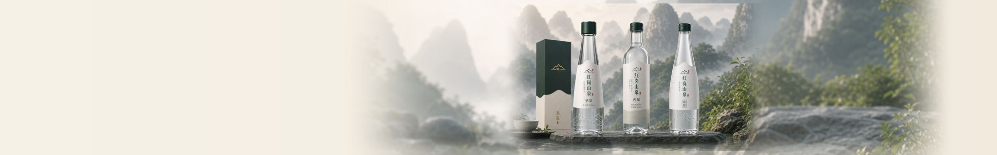 红岗山泉瓶装山泉水陈列于商务接待空间的联系我们主图